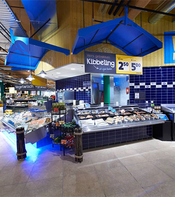 Belysningen fra Philips Lighting viser tydelig at fisken på Jumbo Foodmarkt i Nederland er helt fersk