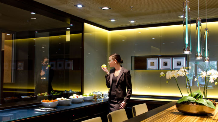 Spotlight-belysning fra Philips i møterommene er med på å gi Marriott Hotel i Frankfurt