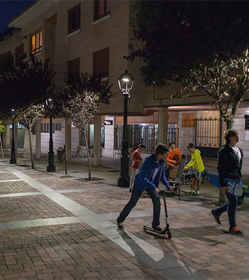 Nattlig spasertur i Palencias gater, som er belyst med Philips Lighting