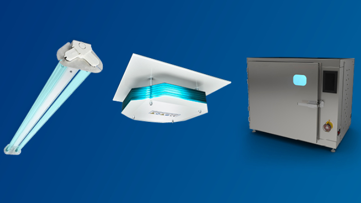 utvalg av Philips UV-C-lamper, armaturer, enheter, kontrollsystemer og tjenester