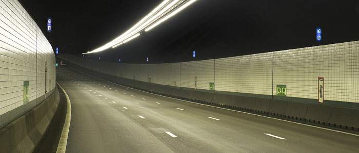 En tunnel belyst med Philips Lighting