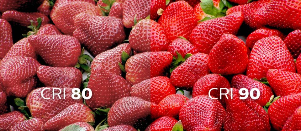 Fargegjengivelse indeks sammenligning av fargerike jordbær